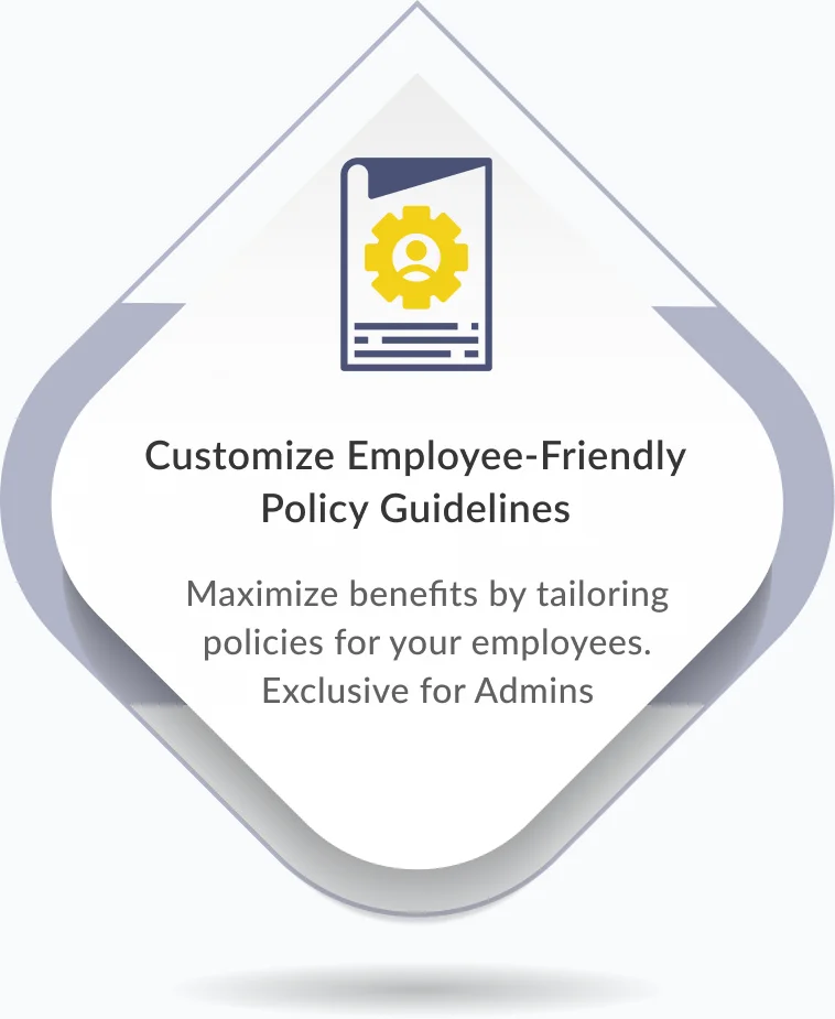 Step 2 — Customize Employee-Friendly Policy Guidelines: Maximize benefits by tailoring policies for your employees. Exclusive for Admins.