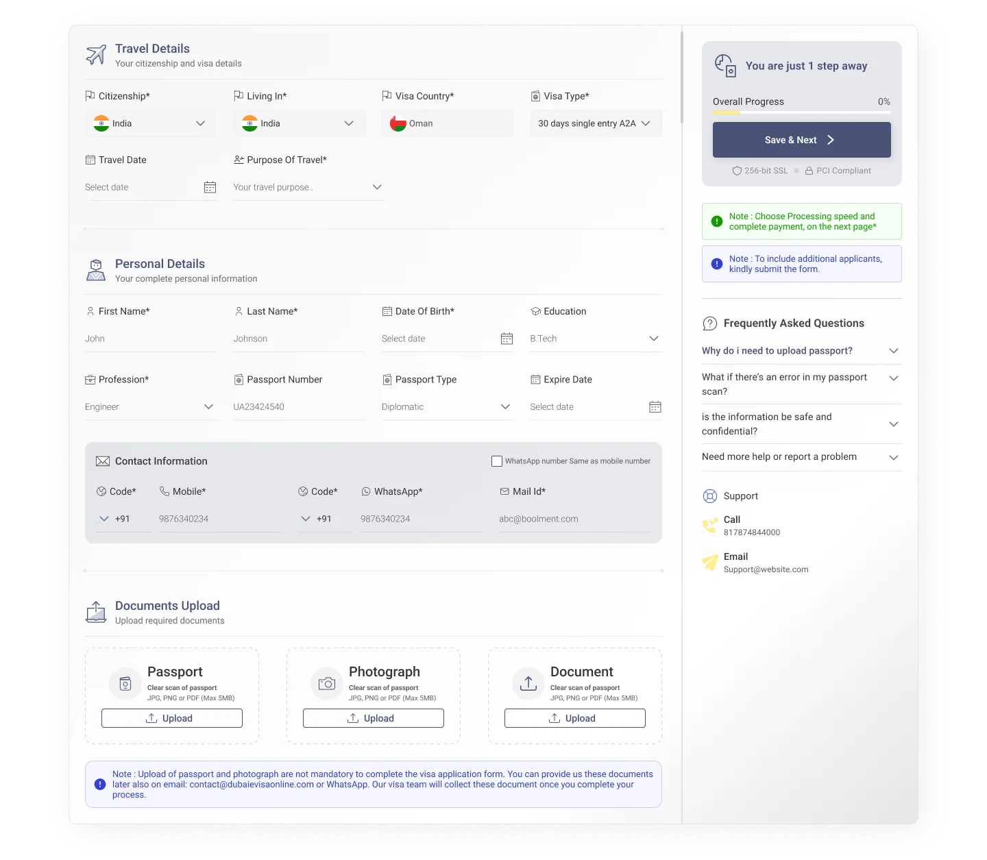 Step 03: Visa Application Form Details