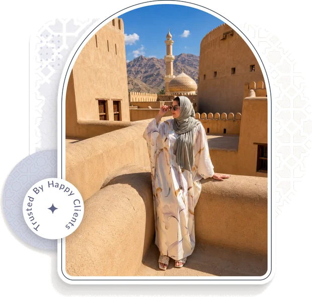 Happy client visiting Oman