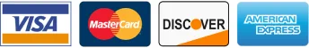 Accepted cards: Visa, Mastercard, Discover, American Express